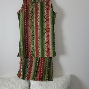 Top & Wrap Around Skirt Set